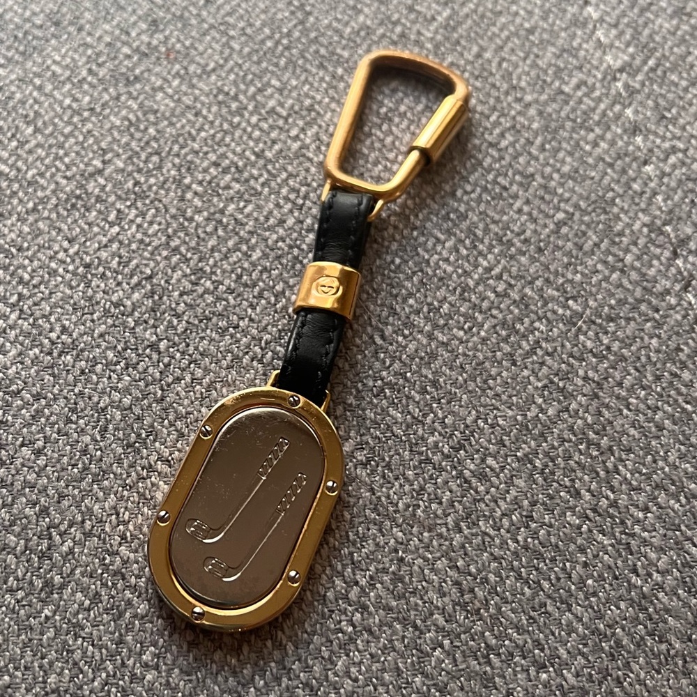 Gucci Golf Black Leather Keychain Golf Club Golfing 100% Authentic Rare
